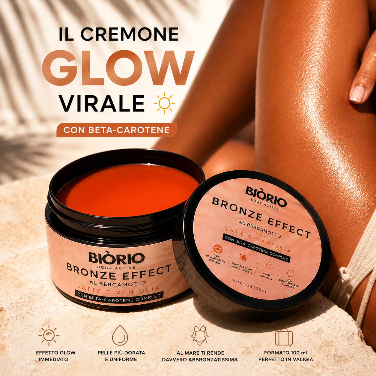 BIÒRIO Bronze Effect Beta-Carotene Cremone Abbronzante Glow