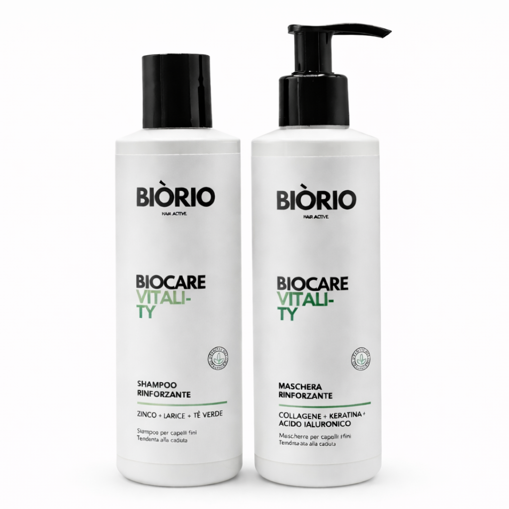 Kit Rinforzante Shampoo + Maschera per Capelli Fini e Tendenti alla Caduta  Cute Sana & Fibra Forte Biocarevitality