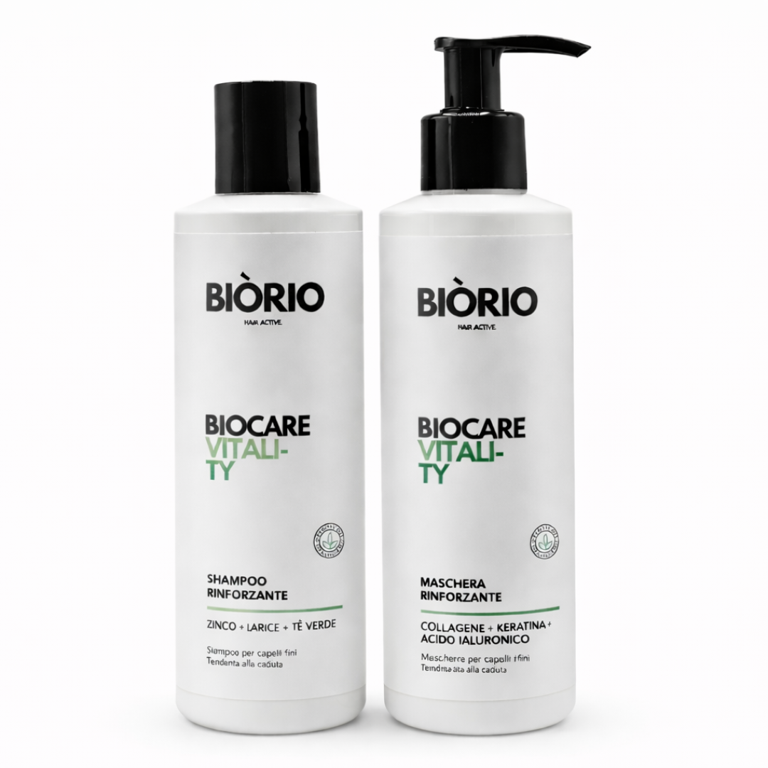 Kit Rinforzante Shampoo + Maschera per Capelli Fini e Tendenti alla Caduta  Cute Sana & Fibra Forte Biocarevitality