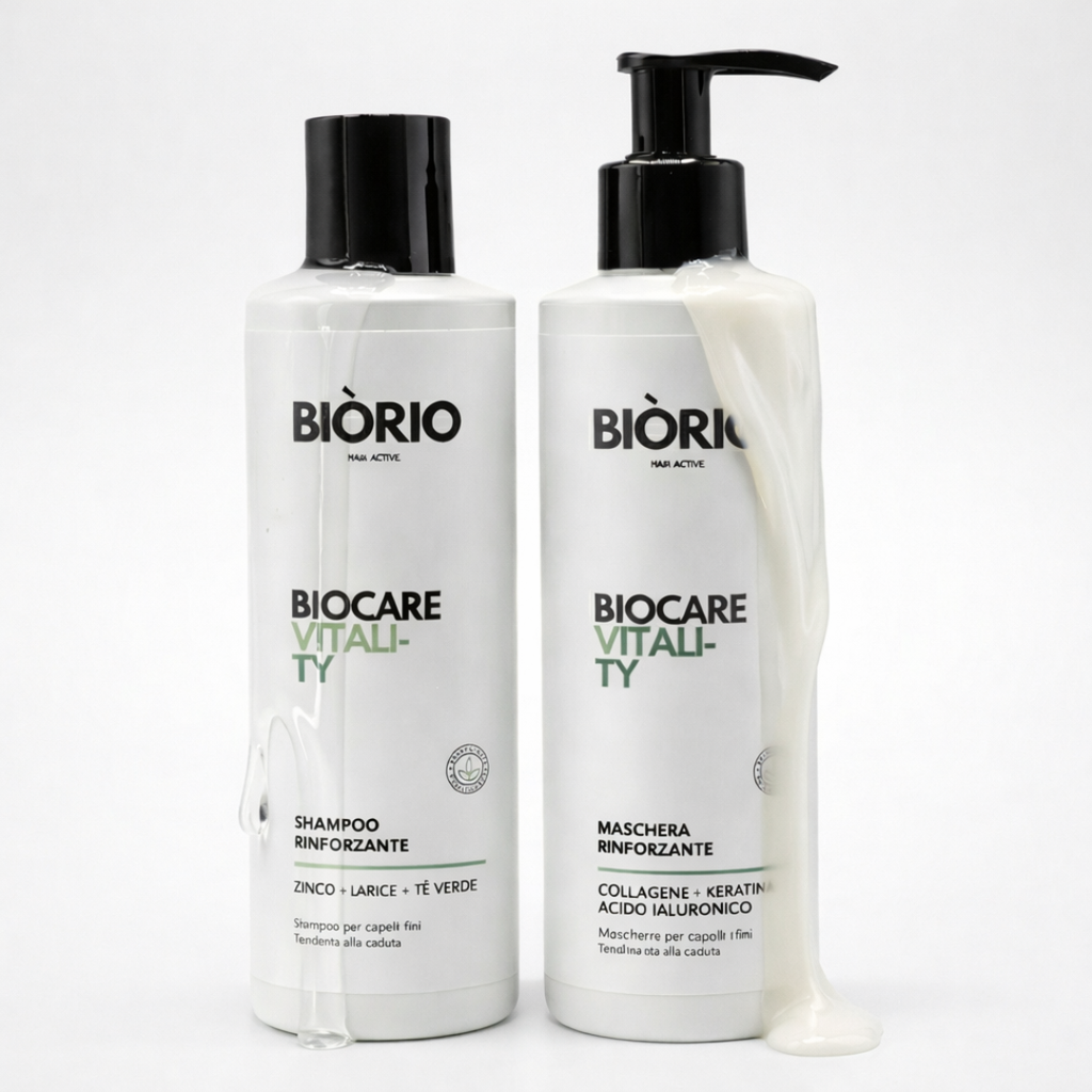 Kit Rinforzante Shampoo + Maschera per Capelli Fini e Tendenti alla Caduta  Cute Sana & Fibra Forte Biocarevitality