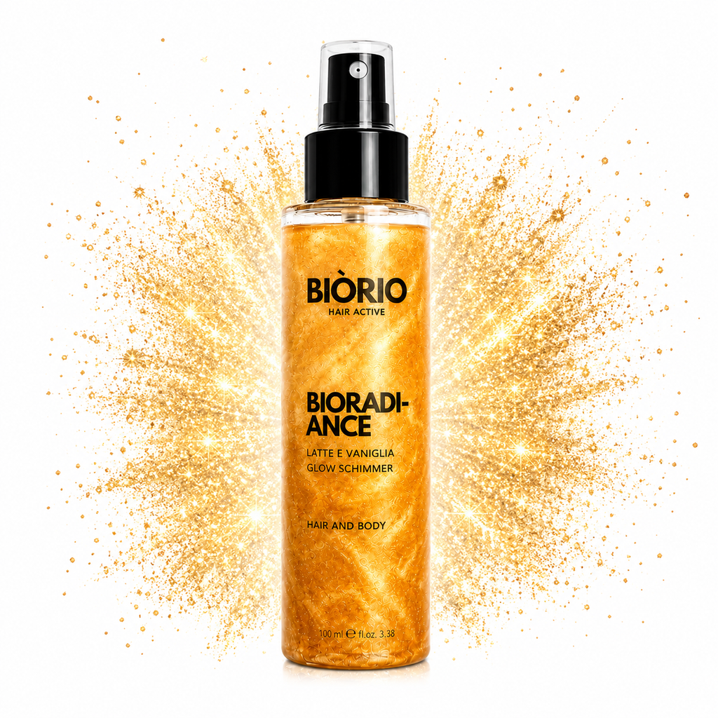 BIÒRIO Glow Shimmer Mist Corpo & Capelli Latte e Vaniglia 100 ml Edizione Limitata Effetto Glow con Micro Shimmer Visibili Di Giorno e Di Sera Formula Leggera Senza Ungere