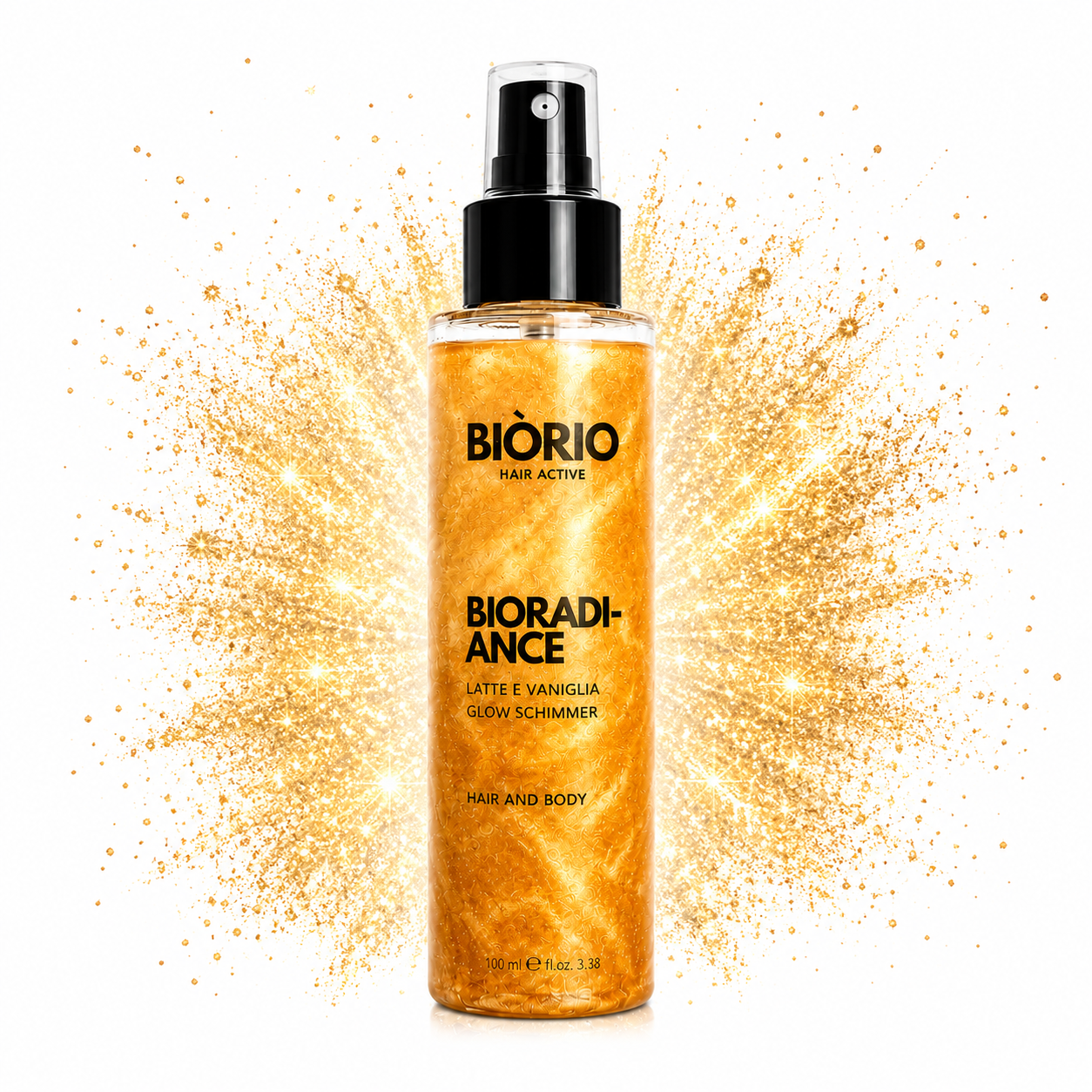 BIÒRIO Glow Shimmer Mist Corpo & Capelli Latte e Vaniglia 100 ml Edizione Limitata Effetto Glow con Micro Shimmer Visibili Di Giorno e Di Sera Formula Leggera Senza Ungere