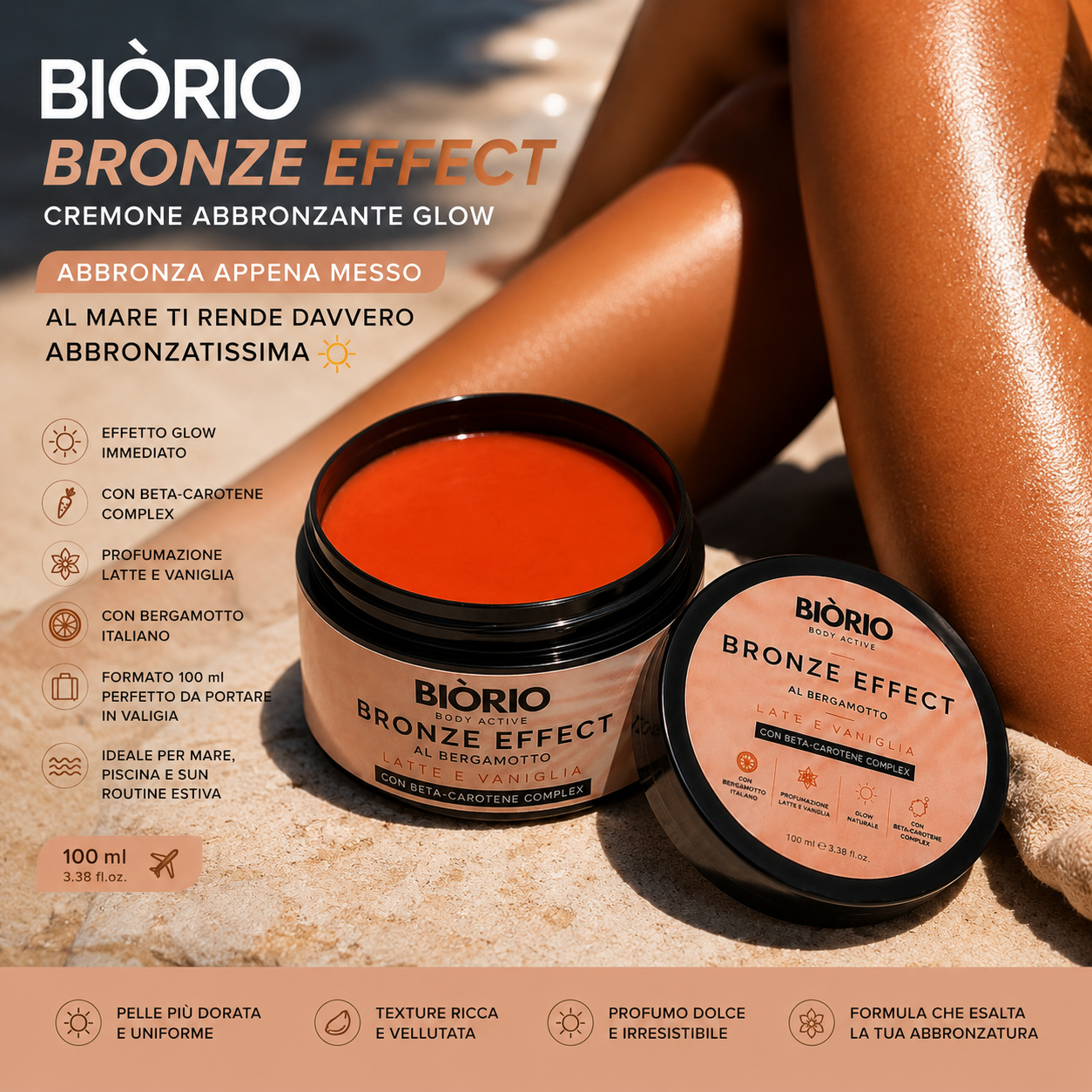 BIÒRIO Bronze Effect Beta-Carotene Cremone Abbronzante Glow