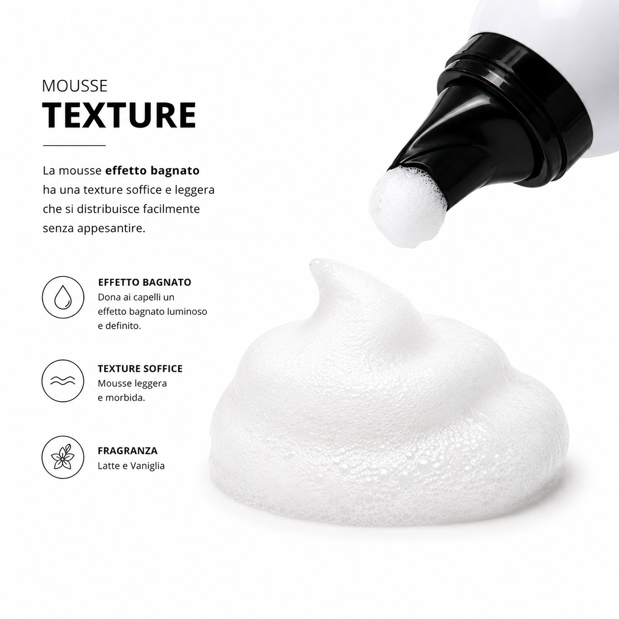 Wet look mousse